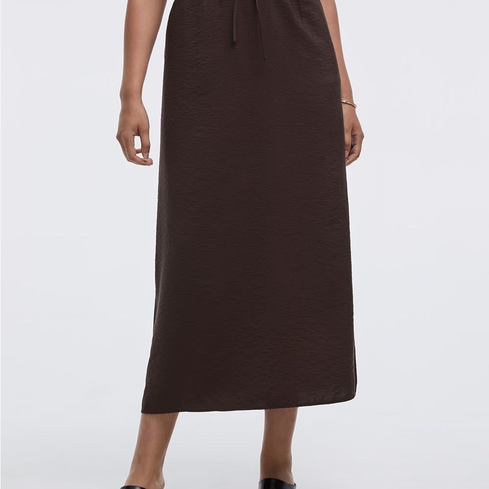 Flowy lightweight Brown Maxi Skirt, Plus size